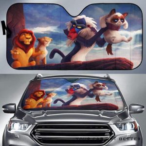 Lion King Funny Grumpy Cat Car Auto Sun Shade