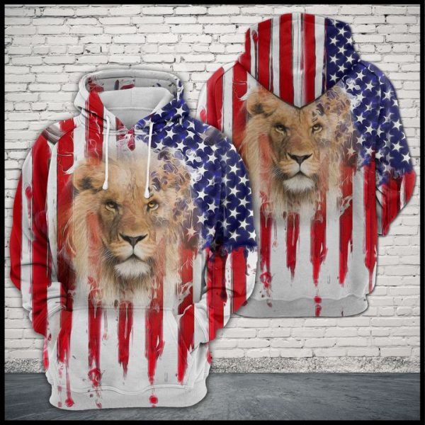 Lion Usa Flag 3D Printed Hoodie/Zipper Hoodie