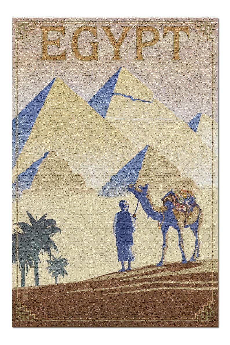Lithograph, Pyramids Jigsaw Puzzle Set Lithograph, Pyramids Jigsaw Puzzle Set