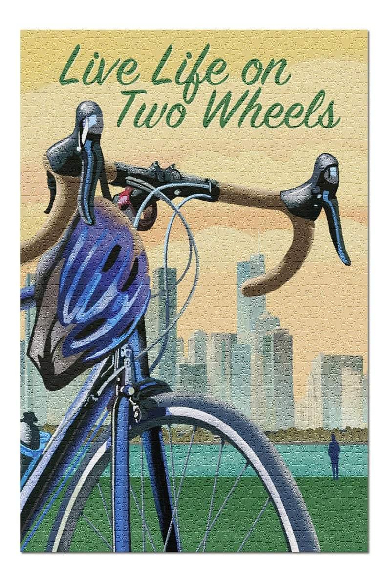 Lithography, Bicycle And City Jigsaw Puzzle Set Lithography, Bicycle And City Jigsaw Puzzle Set