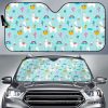 Llama Alpaca Cactus Leaves Pattern Car Auto Sun Shade
