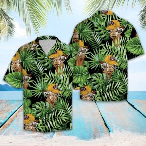 Llama Green Tropical Hawaiian Shirt Summer Button Up