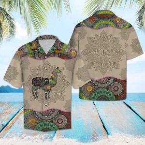 Llama Mandala Hawaiian Shirt Summer Button Up