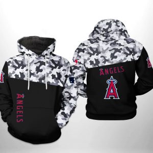 Los Angeles Angels MLB Camo Veteran 3D Printed Hoodie/Zipper Hoodie