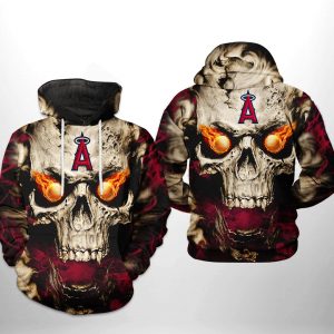 Los Angeles Angels MLB Skull 3D Printed Hoodie/Zipper Hoodie