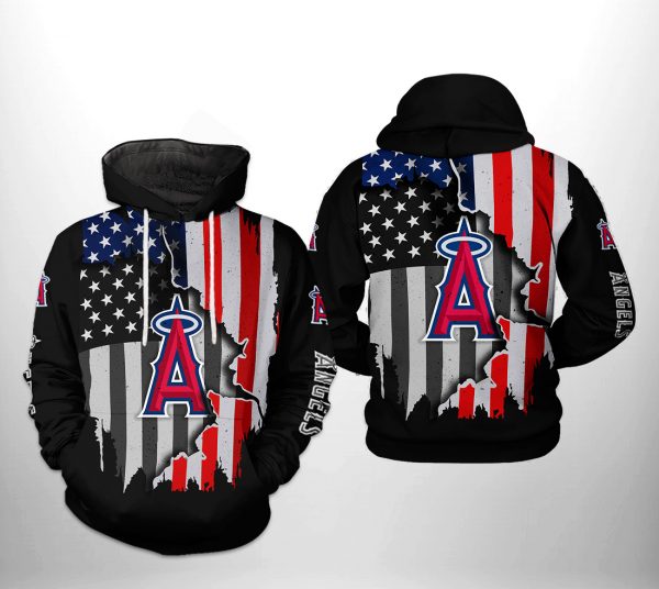 Los Angeles Angels MLB US Flag 3D Printed Hoodie/Zipper Hoodie