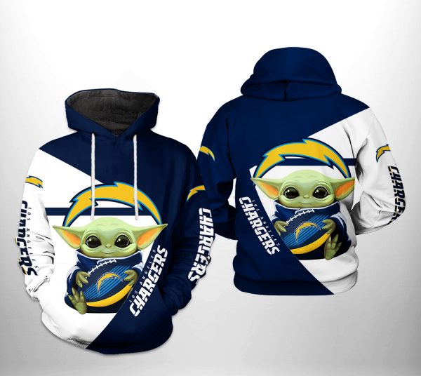 Los Angeles Chargers NFL Baby Yoda Team 3D Printed Hoodie/Zipper Hoodie