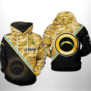 Los Angeles Chargers NFL Camo Team 3D Printed Hoodie/Zipper Hoodie