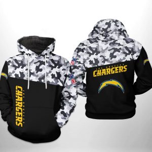 Los Angeles Chargers NFL Camo Veteran Team 3D Printed Hoodie/Zipper Hoodie