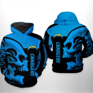 Los Angeles Chargers NFL Skull 3D Printed Hoodie/Zipper Hoodie