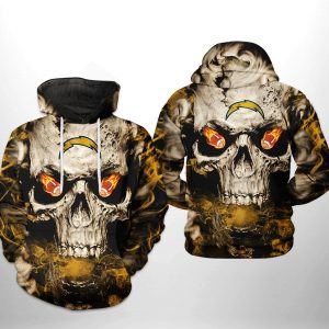 Los Angeles Chargers NFL Skull Team 3D Printed Hoodie/Zipper Hoodie