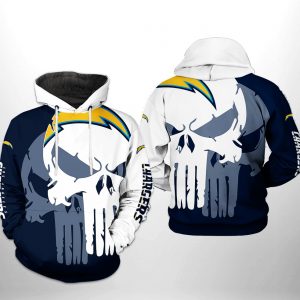 Los Angeles Chargers NFL Team Skull 3D Printed Hoodie/Zipper Hoodie