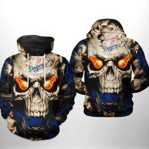 Los Angeles Dodgers MLB Skull 3D Printed Hoodie/Zipper Hoodie