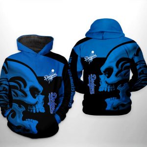 Los Angeles Dodgers MLB Skull 3D Printed Hoodie/Zipper Hoodie