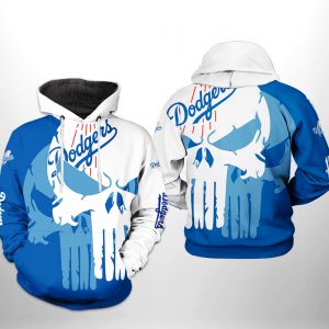 Los Angeles Dodgers MLB Team Skull 3D Printed Hoodie/Zipper Hoodie