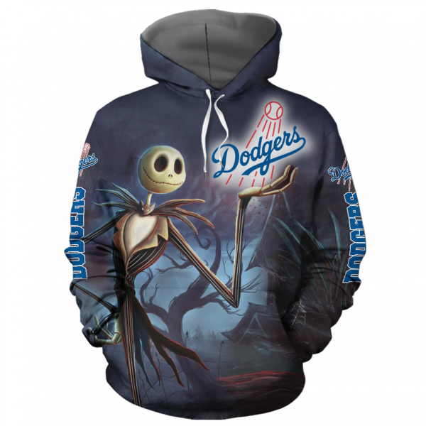 Los Angeles Dodgers With Jack Skellington 3D Printed Hoodie/Zipper Hoodie