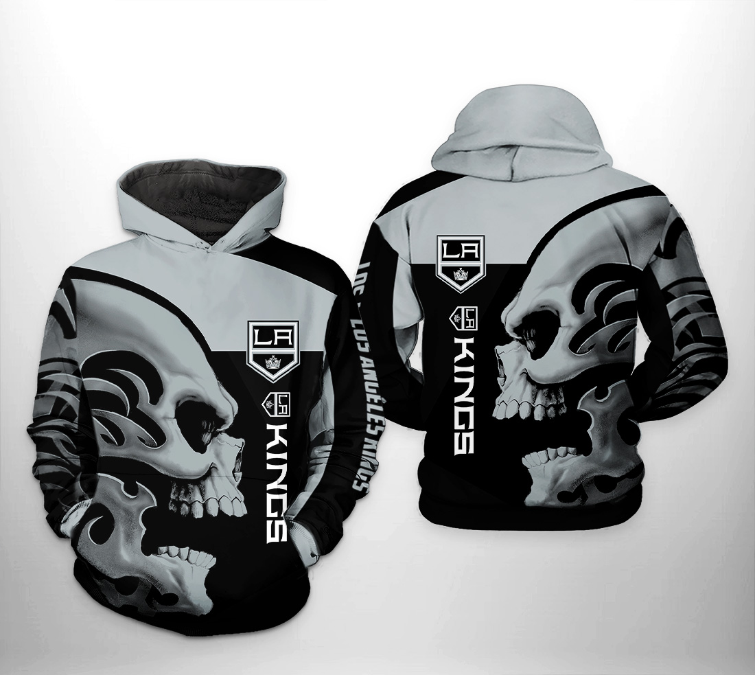 Los Angeles Kings NHL Skull 3D Printed Hoodie/Zipper Hoodie Los Angeles Kings NHL Skull 3D Printed Hoodie/Zipper Hoodie