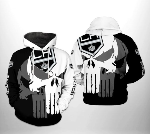 Los Angeles Kings NHL Team Skull 3D Printed Hoodie/Zipper Hoodie