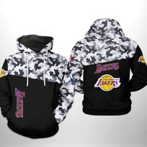 Los Angeles Lakers NBA Camo Veteran Team 3D Printed Hoodie/Zipper Hoodie