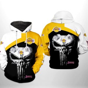 Los Angeles Lakers NBA Skull Punisher Team 3D Printed Hoodie/Zipper Hoodie