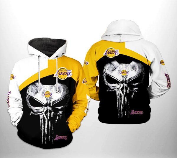 Los Angeles Lakers NBA Skull Punisher Team 3D Printed Hoodie/Zipper Hoodie