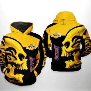 Los Angeles Lakers NBA Skull Team 3D Printed Hoodie/Zipper Hoodie