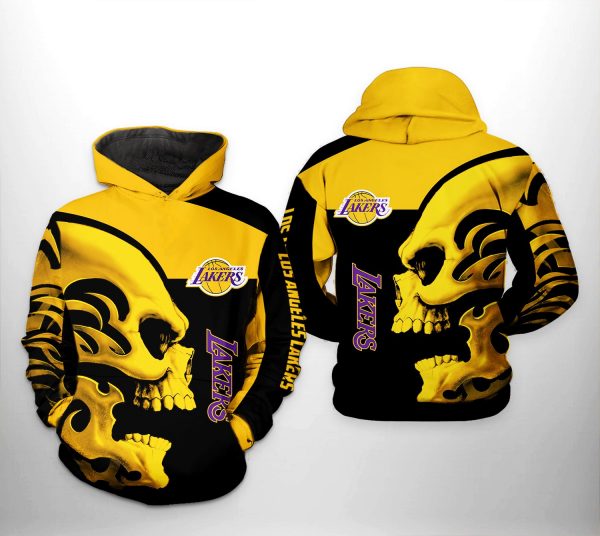 Los Angeles Lakers NBA Skull Team 3D Printed Hoodie/Zipper Hoodie