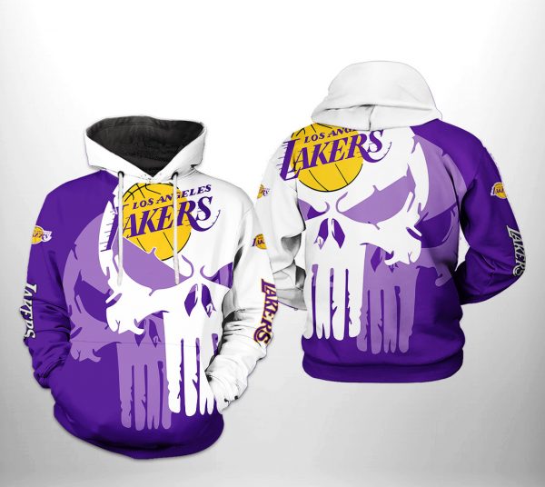 Los Angeles Lakers NBA Team Skull 3D Printed Hoodie/Zipper Hoodie