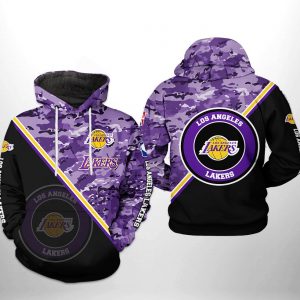 Los Angeles Lakers NBA US Camo Team 3D Printed Hoodie/Zipper Hoodie