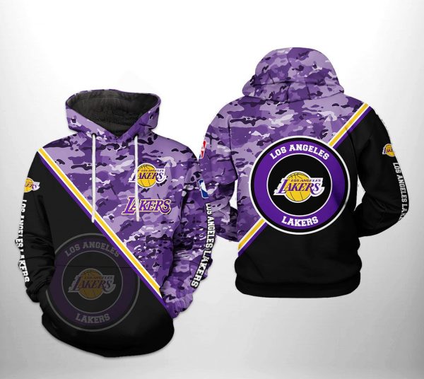 Los Angeles Lakers NBA US Camo Team 3D Printed Hoodie/Zipper Hoodie