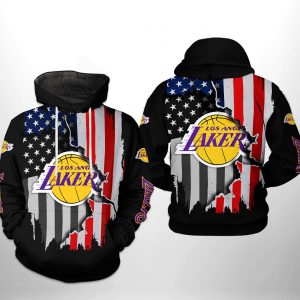 Los Angeles Lakers NBA US Flag Team 3D Printed Hoodie/Zipper Hoodie