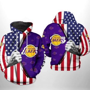 Los Angeles Lakers NBA US Flag Team 3D Printed Hoodie/Zipper Hoodie