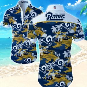 Los Angeles Rams Coconut Tree Hawaiian Shirt Summer Button Up