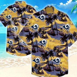 Los Angeles Rams Coconut Tree Hawaiian Shirt Summer Button Up