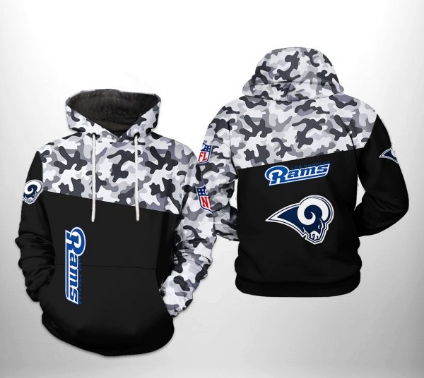 Los Angeles Rams NFL Camo Veteran Team 3D Printed Hoodie/Zipper Hoodie