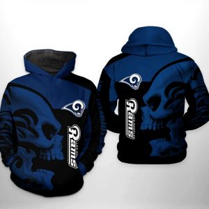 Los Angeles Rams NFL Skull 3D Printed Hoodie/Zipper Hoodie