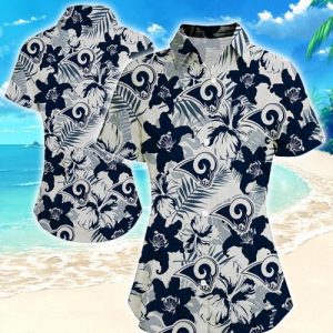 Los Angeles Rams Women Hawaiian Shirt Summer Button Up