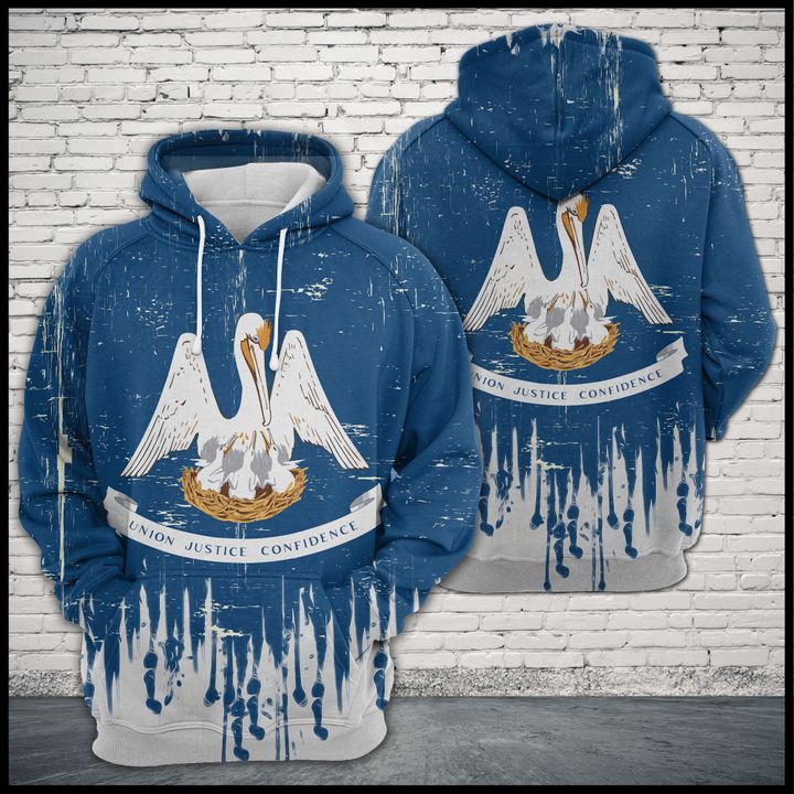 Louisiana Flag 3D Printed Hoodie/Zipper Hoodie Louisiana Flag 3D Printed Hoodie/Zipper Hoodie