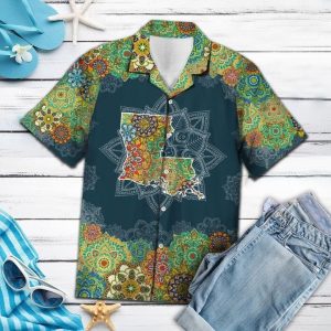 Louisiana Floral Mandala Hawaiian Shirt Summer Button Up