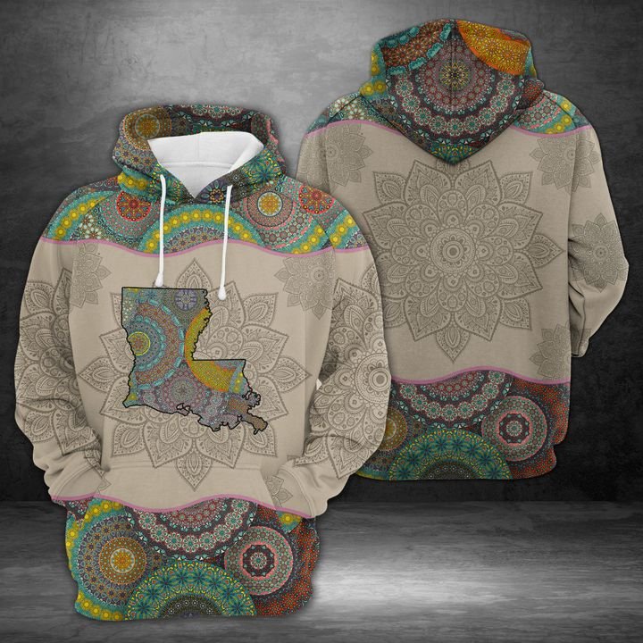 Louisiana Mandala 3D Printed Hoodie/Zipper Hoodie Louisiana Mandala 3D Printed Hoodie/Zipper Hoodie