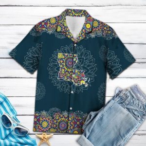 Louisiana Mandala Hawaiian Shirt Summer Button Up