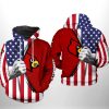 Louisville Cardinals NCAA US Flag 3D Printed Hoodie/Zipper Hoodie