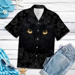 Love Black Cat Hawaiian Shirt Summer Button Up