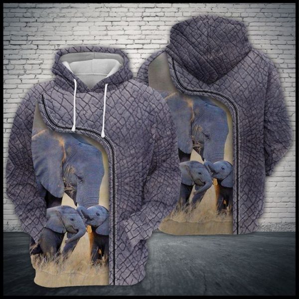 Love Elephant 3D Printed Hoodie/Zipper Hoodie