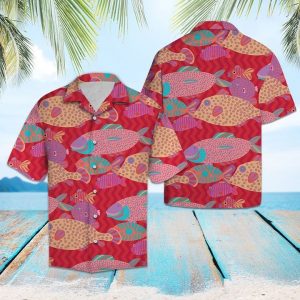 Love Fish Hawaiian Shirt Summer Button Up