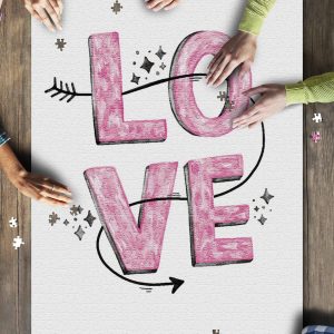 Love Hand Drawn Typography Jigsaw Puzzle Set