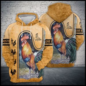 Love Rooster 3D Printed Hoodie/Zipper Hoodie