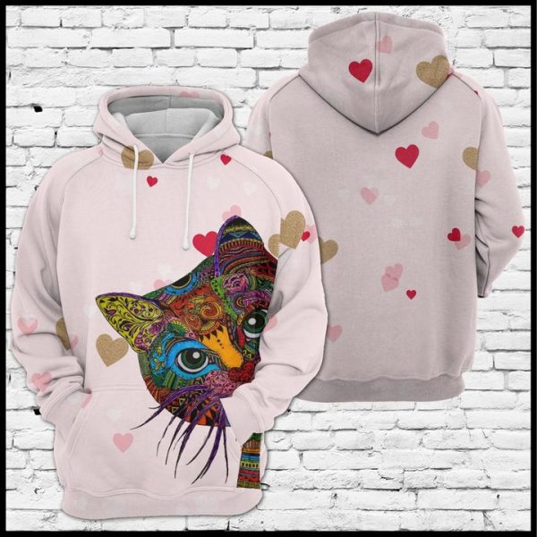 Lovely Cat Face 3D Printed Hoodie/Zipper Hoodie