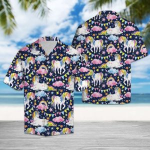 Lovely Unicorn Hawaiian Shirt Summer Button Up
