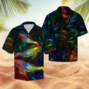 Lovely Whale Hawaiian Shirt Summer Button Up